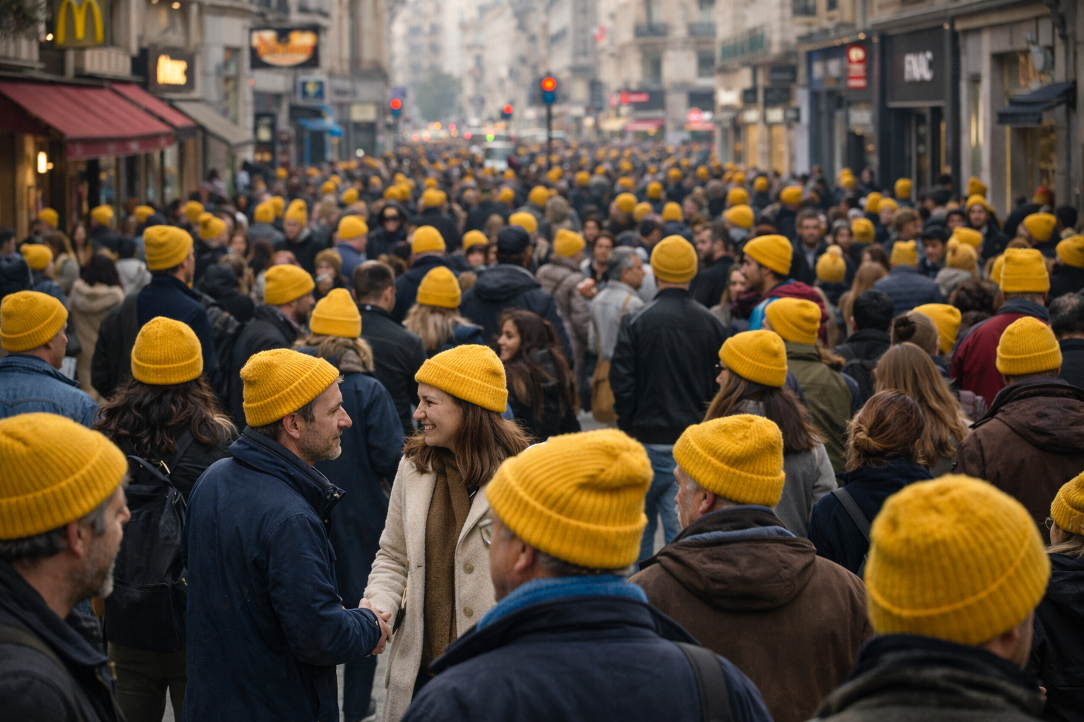 Bonnet jaune "SOUTIEN AUX AGRIS"